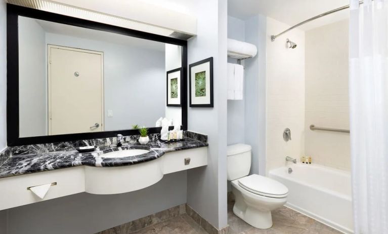 Guest bathroom at Millennium Hotel Broadway Times Square.