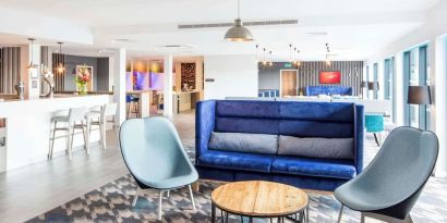Coworking lounge at Hampton By Hilton Humberside Airport.
