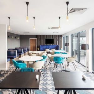 Dining hall at Hampton By Hilton Humberside Airport.