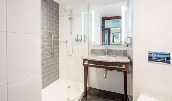 Guest bathroom at Hampton By Hilton Humberside Airport.