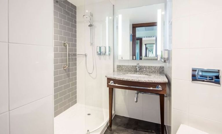 Guest bathroom at Hampton By Hilton Humberside Airport.