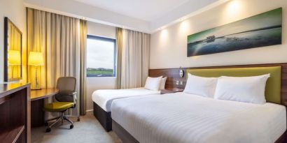Queen beds at Hampton By Hilton Humberside Airport.