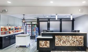 Reception and snack bar at Homewood Suites By Hilton Shreveport.