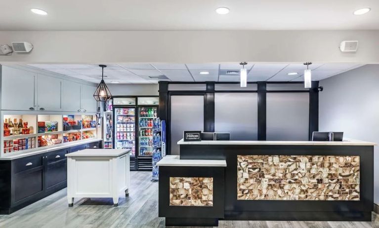 Reception and snack bar at Homewood Suites By Hilton Shreveport.