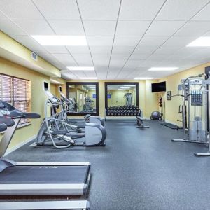 Fitness center at Homewood Suites By Hilton Shreveport.