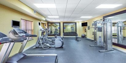 Fitness center at Homewood Suites By Hilton Shreveport.