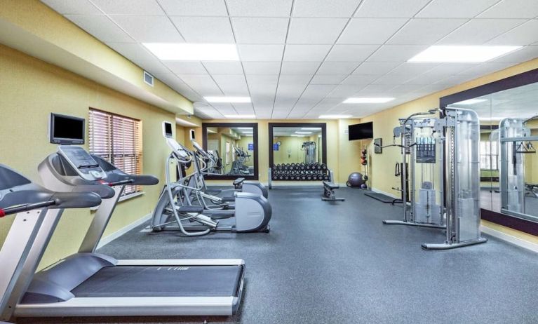 Fitness center at Homewood Suites By Hilton Shreveport.