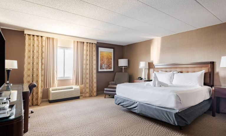Bright and spacious day use room with work desk at Wyndham Omaha.