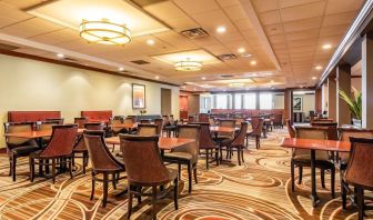 Dining area with comfortable seating at Wyndham Omaha.