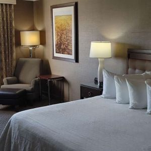 King bed at Wyndham Omaha.