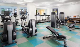 Fully equipped fitness center at Element Miami International Airport.
