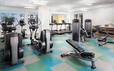 Fully equipped fitness center at Element Miami International Airport.