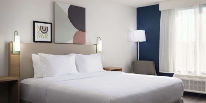 Day use room with king bed at Spark By Hilton Guelph.