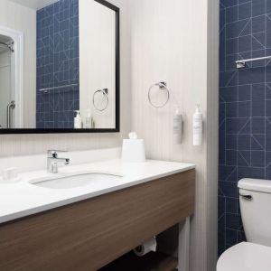 Guest bathroom at Spark By Hilton Guelph.