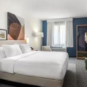 Day use room with king bed at Spark By Hilton Guelph.