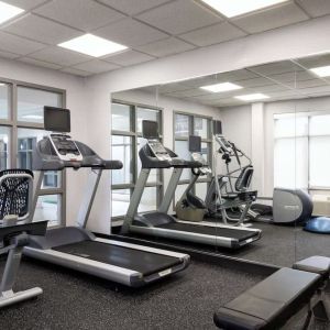 Fitness center at Spark By Hilton Guelph.