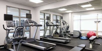 Fitness center at Spark By Hilton Guelph.
