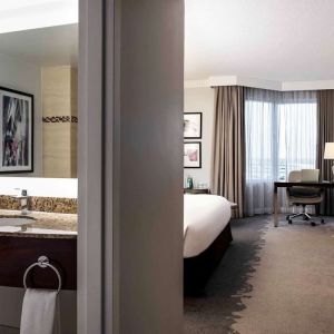 Day use room with work desk and private bathroom at Pullman Miami Airport.