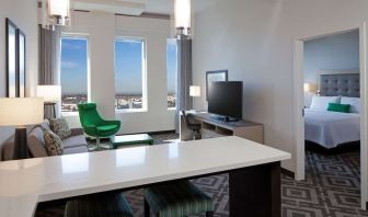 Day use room with living area at Homewood Suites By Hilton LAX Airport.
