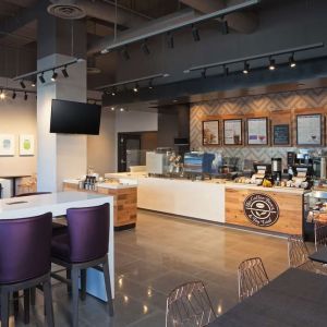 Coffee shop perfect for coworking at Homewood Suites By Hilton LAX Airport.