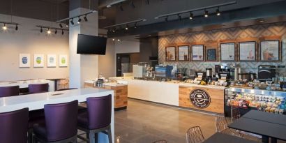 Coffee shop perfect for coworking at Homewood Suites By Hilton LAX Airport.