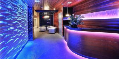 Hotel reception at Aura Hotel Brooklyn.