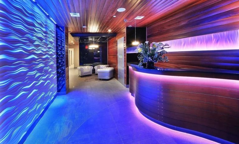 Hotel reception at Aura Hotel Brooklyn.