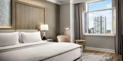 Delux king room with natural light at The Westin Philadelphia.