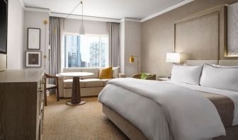 Delux king room with TV and work space at The Westin Philadelphia.