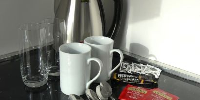 Coffee station at Aiello Suites Milan.