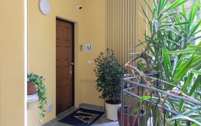 Hotel entrance at Aiello Hotels Isola Design District.