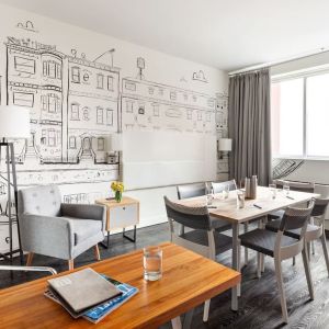 Professional meeting room and workspace at Nu Hotel - Brooklyn.