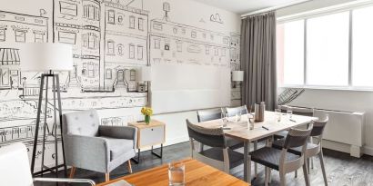 Professional meeting room and workspace at Nu Hotel - Brooklyn.