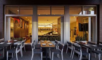Outdoor dining area at Nu Hotel - Brooklyn.