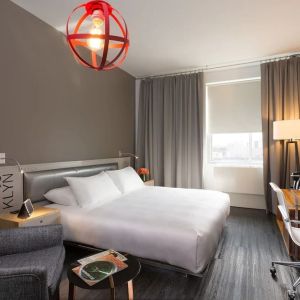 Standard room with king bed and work desk at Nu Hotel - Brooklyn.