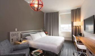 Standard room with king bed and work desk at Nu Hotel - Brooklyn.