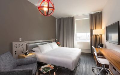 Standard room with king bed and work desk at Nu Hotel - Brooklyn.