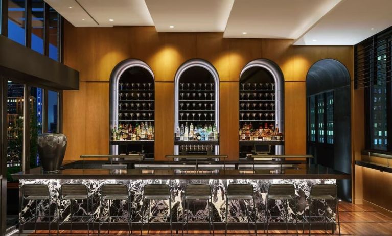 On-site bar at AC Hotel New York Times Square.