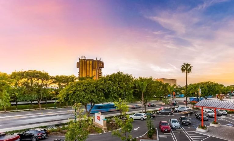 Spacious parking area at The Anaheim Hotel.