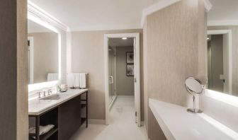 Guest bathroom with shower at The Westin New Orleans.