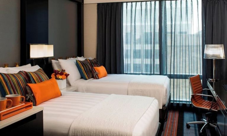 Day use twin room with work desk and private bathroom at Courtyard By Marriott New York Manhattan/Central Park.