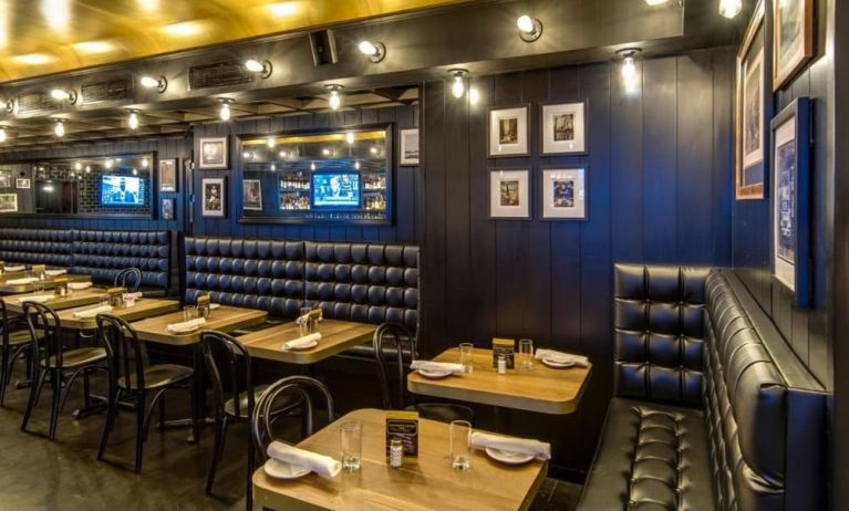 On-site restaurant with comfortable seating, perfect for coworking at Hotel Shocard NYC.