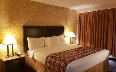 King bed at Elmhurst Hotel.