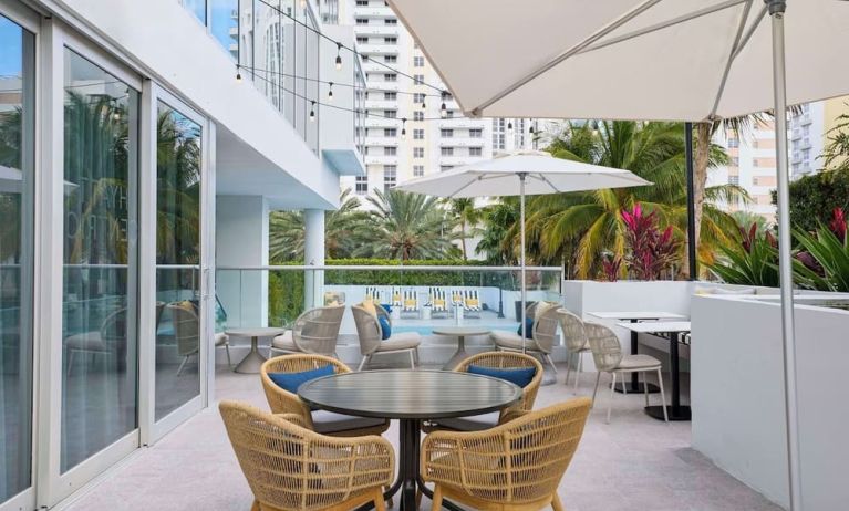 Terrace sitting area at Hyatt Centric Miami South Beach.
