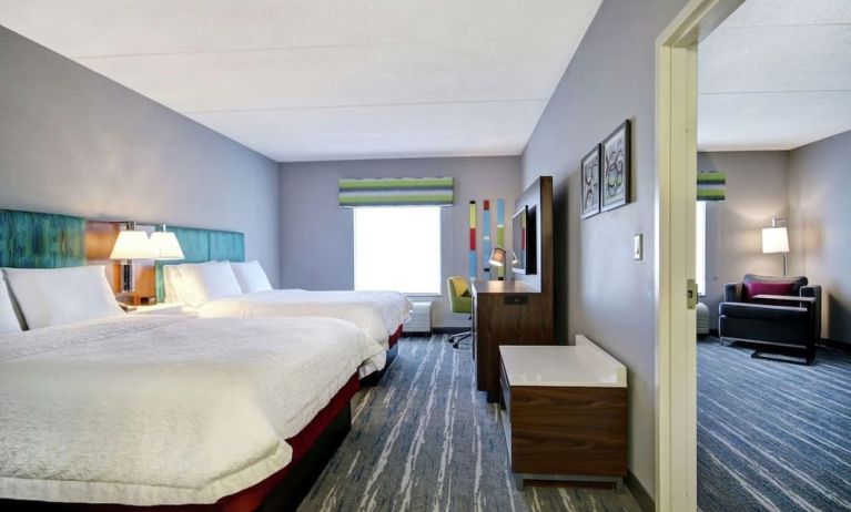 Queen beds at Hampton Inn And Suites Guelph.