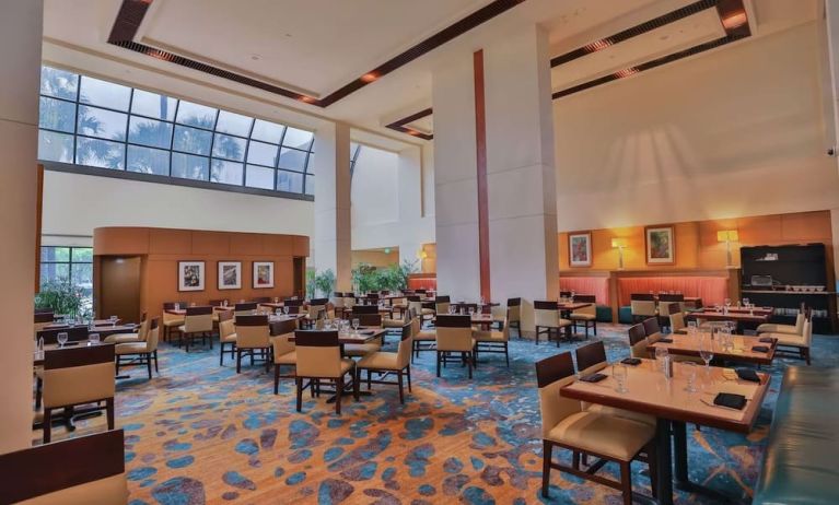 On-site restaurant at Hilton Miami Airport Blue Lagoon.