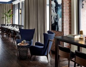 Dining area perfect for coworking at The Boxer Boston.