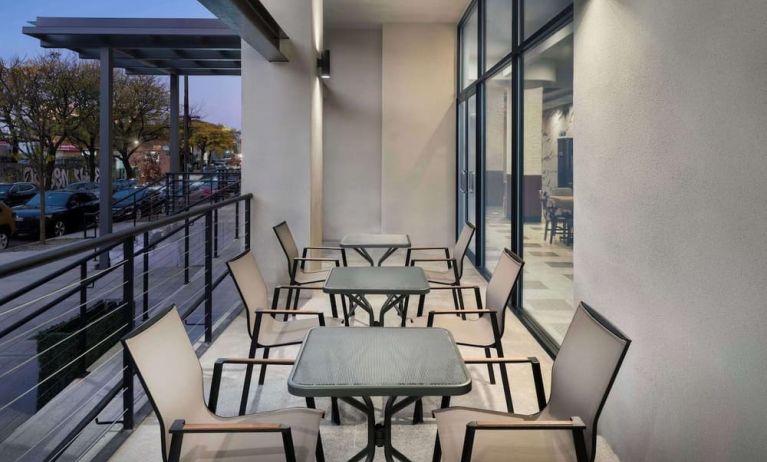 Outdoor terrace at DoubleTree By Hilton Long Island City, NY.