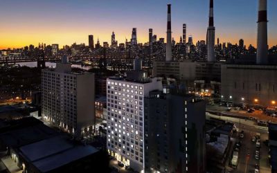 City skyline at DoubleTree By Hilton Long Island City, NY.