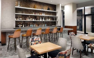 Hotel bar at DoubleTree By Hilton Long Island City, NY.